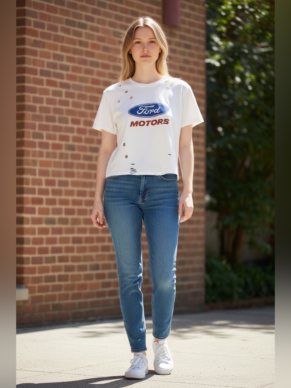 Forever 21 Ford Motors Graphic Crop Tee